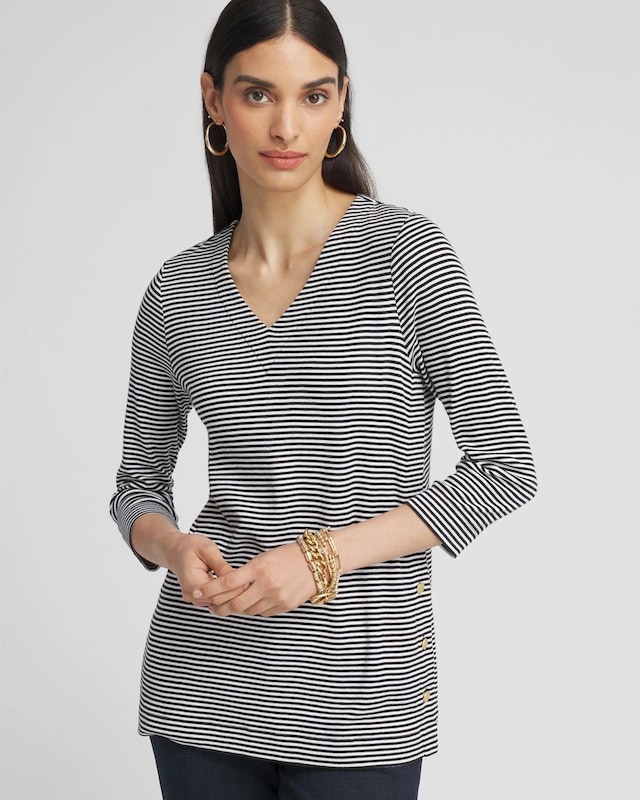 Stripe V-neck Tunic - image 1